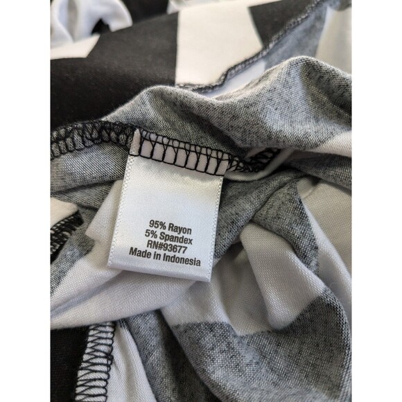 A.N.A  Knit Stretch Chevron Long Pencil Slit Skirt Black & White Large - Picture 8 of 11